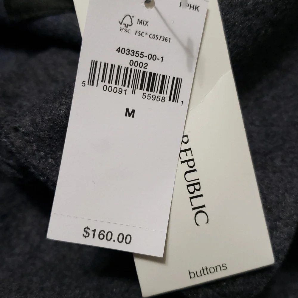 Banana Republic Solid 4 PKT Gray Women's M Shacket Jacket‎